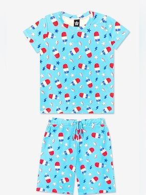 Pixie Lane Blue Popsicle Print Pajama Set Size 2